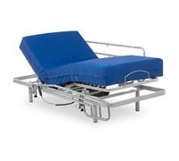 Geriafy - Cama articulada con colchón Sanitario Visco Plus Impermeable de 20 cm de Grosor, Patas fijas (105x190 + Barandillas)