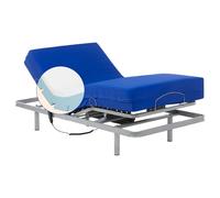 Geriafy - Cama articulada con colchón Sanitario Visco Plus Impermeable de 20 cm de Grosor, Patas fijas (105x190)