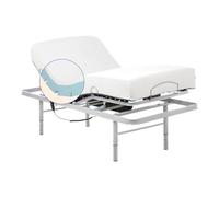 Geriafy - Cama Articulada con colchón viscoelástico con Funda Tencel | Patas Regulables (80x200 cm, Mando por Cable)