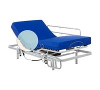 Geriafy - Cama Articulada Eléctrica con Colchón Professional HR | Funda Impermeable | 80x200 cm + Barandillas