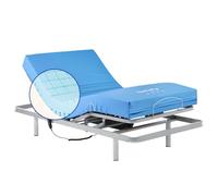 Geriafy - Pack Cama articulada con colchón Impermeable Origin HR | Diseño Superior en cuadricula | Transpirabilidad y Confort (80x190 cm)