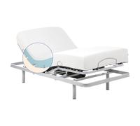 Geriafy - Pack Cama Articulada Reforzada con colchón viscoelástico de 20 cm Tencel | Tejido fresco y suave (80x200 cm, Mando inalámbrico)