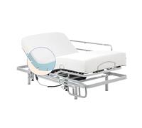 Geriafy - Pack Cama Articulada Reforzada con colchón viscoelástico de 20 cm Tencel, Tejido fresco y suave, Barandillas abatibles (105x190 cm, Mando por cable)