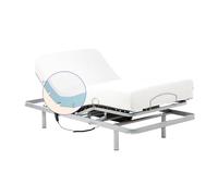 Geriafy - Pack Cama Articulada Reforzada con colchón viscoelástico de 20 cm Tencel | Tejido Fresco y Suave (80x200 cm, Mando por cable)