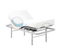 Geriafy - Pack Cama Articulada Regulable en Altura con Colchón Viscoelástico con Funda Tencel | Tejido Fresco y Suave | Mando inalámbrico (105x190 cm)