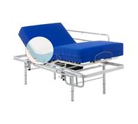 Geriafy - Pack Cama articulada Regulable en Altura con colchón viscoelástico Professional V6 | Funda Impermeable | Mando inalámbrico (105x190 cm, barandillas)
