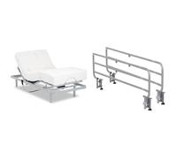 Gerialife® Pack Cama articulada Reforzada 5 Planos con colchón viscoelástico Tencel & Barandillas abatibles para Camas articuladas | Muy Resistentes y fáciles de Instalar