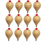 GERILEO Lote de 4/12 Peonzas de Madera clásicas con Punta de bolígrafo - Regalos y Detalles para Comuniones, piñatas, Niños, Niñas, Fiestas de Cumpleaños, Trompas, peón, trompo, Spinner (12 Peonzas)