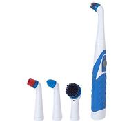 Gerimport - Cepillo de limpieza eléctrico multifuncional - Incluye 4 cabezales de cepillo - Cuarto de baño, cocina, 26 x 4 x 3 cm