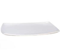 Gerimport Fuente Rectangular Blanca de Melamina, Colección Mat, 23,5 x 37 cm, Apta para Lavavajillas, Estilo Artesanal