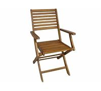 Gerimport Silla Plegable Acacia reposabrazos 58 x 53 x 90 cm