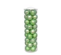 Gerimport Tubo de 36 Bolas de Navidad Virgin Color Verde de 6 cm