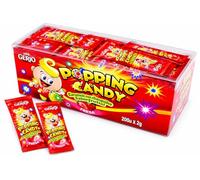 Gerio Popping Candy Fresa 200 Sobres x 2 g - Caramelos con Chasquidos Sabor Fresa, Caramelos Efervescentes que Explotan en la Boca, Golosinas para Fiestas, Cumpleaños, Piñatas y Bolsas de Chuches
