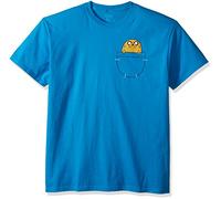 Gerlernt Adventure Time Jack in Pocket Adult Men's Blue T-shirt, Blue1, Medium