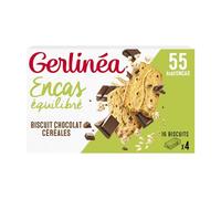 Gerlinea - Galletas Chocolate Cereales - Encas Equilibradas - Reducidas en Azúcar - Sin Aceite de Palma - Sin Edulcorante - Fuente de Proteína - 1 Caja de 8 x 3 Galletas - 200 g