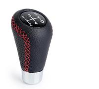 GERLJ pomo de Palanca de Cambios Perilla de Cambio de Marchas Universal de 5 velocidades, Manual, de Cuero, con Puntada roja, M8, M10, M11 y M12, para Coche, transmisión Manual(Rojo)