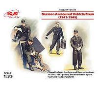 German Armoured Vehicle Crew 1941-1942 4 Figures And Cat 1 :3 5 Plástico Modelo