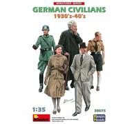 German Civiles 1930-40s. Resina Heads 1 :3 5 Figura Plástico Modelo Kit Miniart