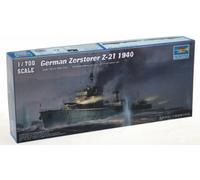 German Destroyer Zerstorer Z-21 1940 Battleship Plástico Kit 1:700 Modelo 5792