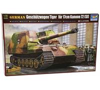 German Geschutzwagen Tiger Fur 17cm K72 Tanque Vagón Armado Plástico Kit 1 :3 5
