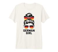 German Girl Alemania Bandera Nacional Día del Juego Orgullo Espíritu Nacido Camiseta Premium