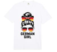German Girl Alemania Bandera Nacional Día del Juego Orgullo Espíritu Nacido Comfort Colors Adult Heavyweight T-Shirt