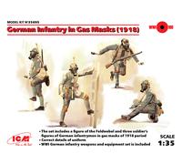 German Infantry En Gas Máscaras (1918) (4 Figures) 1 :3 5 Plástico Model Kit Icm