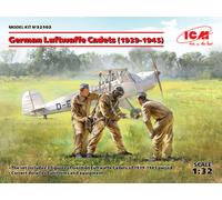ICM- German Luftwaffe Cadets(1939-1945)(3Figure Fuerza Aérea Alemana Figuras, Color Gris (32103)