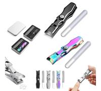 German Nail Clippers,Lux German Grip Nail Clippers for Men,Stainless Steel Splashless Nail Clippers,Portable Ultra Sharp Nail Clippers Professional Nail Clippers,for Thick Nails (2PC-C)