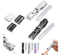 German Nail Clippers,Lux German Grip Nail Clippers for Men,Stainless Steel Splashless Nail Clippers,Portable Ultra Sharp Nail Clippers Professional Nail Clippers,for Thick Nails (2PC-A)