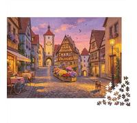 German Old Town Puzzles 1000 Piezas Reciclado Material Medieval Village Adult Jigsaws Developing Boy & Girl‘s Intelligence Parent Child Game Actividad 52x38cm/1000pcs