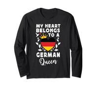 German Queen German Wife Girlfriend Germany Flag Manga Larga