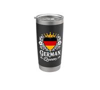 German Queen Germany Flag Proud German Woman Vaso térmico de acero inoxidable de doble pared