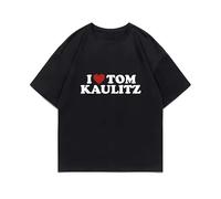 German Rock Band Tokio Hotel I Love Tom Kaulitz Tshirt Men Women Vintage Punk Gothic Short Sleeve T-Shirts Men's Pure Cotton tee Black M