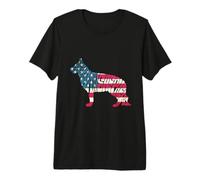 German Shepherd American Flag 4th of July Funny Dog Lover Camiseta Premium