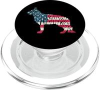 German Shepherd American Flag 4th of July Funny Dog Lover PopSockets PopGrip para MagSafe