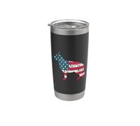 German Shepherd American Flag 4th of July Funny Dog Lover Vaso térmico de acero inoxidable de doble pared