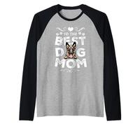 German Shepherd Best Dog Mom Dogs Lovers Funny Mothers Day Camiseta Manga Raglan