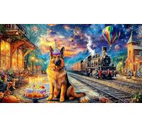 German-Shepherd-Dog 1000 Piezas Puzzle Adultos Papel Reciclado Juego desafiante Educativo Regalo para Mujeres y Hombres 38x52/1000pcs