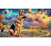 German-Shepherd-Dog 1000 Piezas Puzzle Educativo desafiante para Adultos y niños Papel Reciclado Actividad en casa 38x52/1000pcs