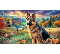 German-Shepherd-Dog 1000 Piezas Puzzle en Papel Reciclado para Adultos Regalo Divertido Actividad en casa Juego Educativo Idea 38x52/1000pcs