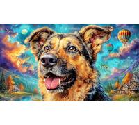 German-Shepherd-Dog 1000 Piezas Puzzle para Adultos Juego Educativo relajación Desafiante Papel Reciclado Idea de Regalo 38x52/1000pcs