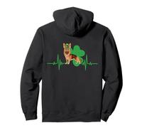 German Shepherd Dog Heartbeat Leprechaun Hat St Patricks Day Sudadera con Capucha
