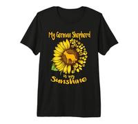 German Shepherd Dog is My Sunshine Sunflower Dog Paw Puppy Camiseta Premium
