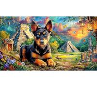 German-Shepherd-Dog Puzzle Adultos 1000 Piezas Papel Reciclado Juego Familiar Desafiante para decoración Mural y Regalos 38x52/1000pcs