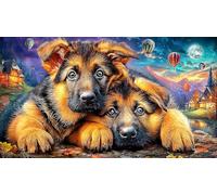 German-Shepherd-Dog Puzzle para Adultos 1000 Piezas Juego Educativo relajación Papel Reciclado Actividad en casa Regalo 38x26/1000pcs