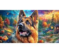 German-Shepherd-Dog Puzzle para Adultos 1000 Piezas Juego Educativo relajación Papel Reciclado Actividad en casa Regalo 38x26/1000pcs