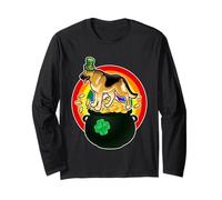 German Shepherd Leprechaun Lucky Dog Shamrock Patricks Day Manga Larga