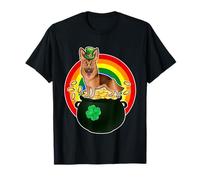 German Shepherd Lucky Dog Leprechaun Shamrock Patricks Day Camiseta
