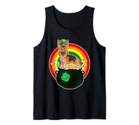 German Shepherd Lucky Dog Leprechaun Shamrock Patricks Day Camiseta sin Mangas
